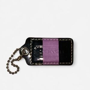 Coach Black and Purple Bag Tag